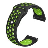 Cumpara ieftin Curea silicon compatibila Fossil Gen 5 Smartwatch, telescoape Quick Release, 22mm, Negru/Verde, Very Dream