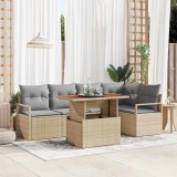 VidaXL Set de masă pentru grădină 6 pcs Bej, Gri 100 x 55 x 73 cm