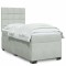Gossi pat box spring cu saltea, gri deschis, 100x200 cm, catifea