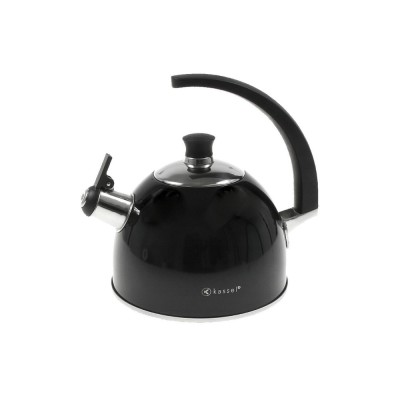 Fierbător tradițional fabricat din inox, ceainic 2.6 litri, 19-23 cm, negru, Como, Kassel foto