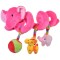 Jucărie Spirala pentru Pătuț sau Cărucior, Elefant Fucsia, 27 cm, Multicolor
