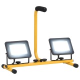 Proiector LED cu maner, 2x30 W, alb rece