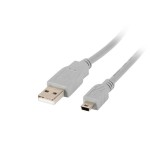 Cablu USB MINI (M) la USB-A (M) 2.0, LANBERG, de 1,8 m, gri