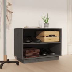 vidaXL Dulap pantofi, gri, 60x34x45 cm, lemn masiv de pin