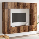 VidaXL Set comodă TV 8 pcs Lemn vechi 80 x 30 x 30 cm Lemn compozit