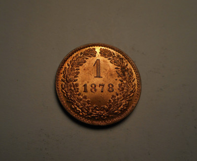 1 Kreuzer 1878 UNC Piesa de Colectie foto