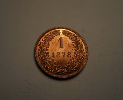 1 Kreuzer 1878 UNC Piesa de Colectie foto