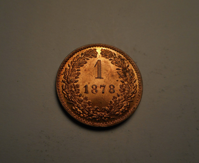 1 Kreuzer 1878 UNC Piesa de Colectie