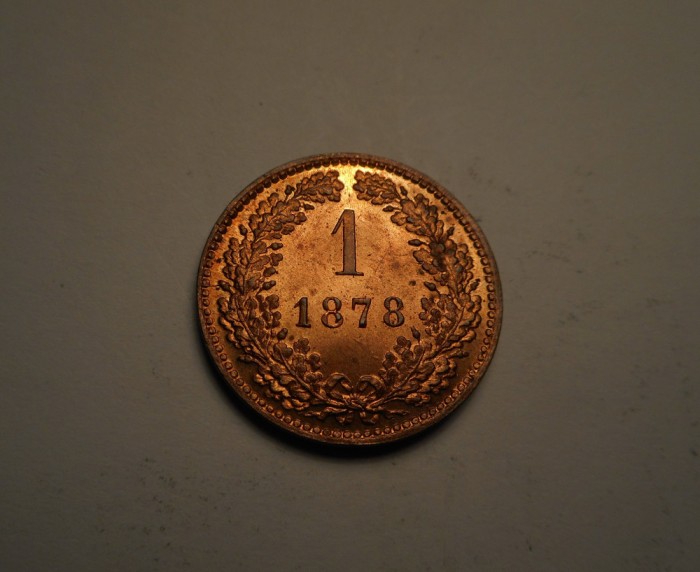 1 Kreuzer 1878 UNC Piesa de Colectie