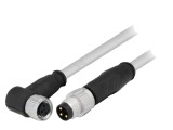 Cablu HARTING M8 pentru senzori 3 pini 2m PVC cu mufe tată și mamă