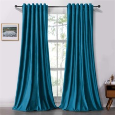 Draperie soft cu rejansa transparenta cu ate pentru galerie, Super, 150x230 cm, densitate 200 g/mp, Turcoaz