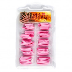 Tipsuri pentru manichiura colorate, 100 bucati, roz foto