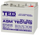 Acumulator TED 12V 19Ah High Rate AGM plumb acid 181mm x 76mm x h167mm TED1219HRF3