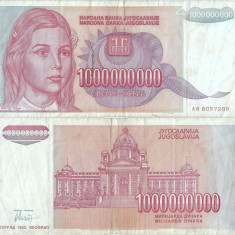 1993 , 1,000,000,000 dinara ( P-126 ) - Iugoslavia