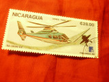 Timbru Nicaragua 1988 - Aviatie - Elicopter , stampilat