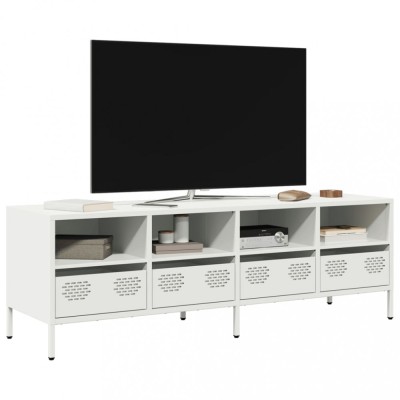 vidaXL Dulap TV, alb, 135x39x43,5 cm, oțel laminat la rece foto