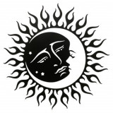 Decoratiune perete Krodesign Sun&amp;Moon, diametru 60 cm, negru, VivaTechnix