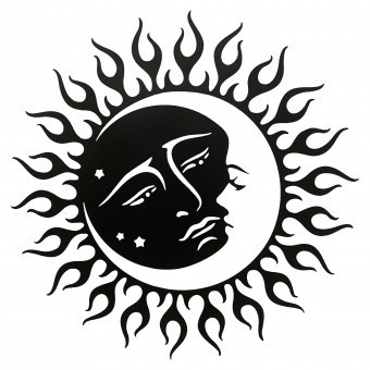 Decoratiune perete Krodesign Sun&amp;amp;Moon, diametru 60 cm, negru foto
