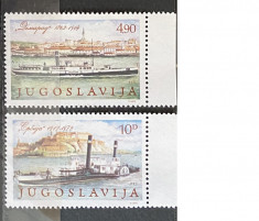 PC100 - Iugoslavia 1979 Vapoare /Aniversare conferinta Dunare, serie MNH, 2v foto