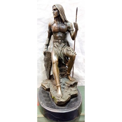 Statueta bronz - Luptător indian foto