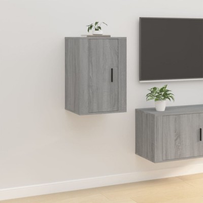 vidaXL Dulap TV montat pe perete, gri sonoma, 40x34,5x60 cm foto
