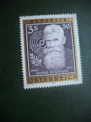 HOPCT TIMBRE MNH 701 INVENTATOR HANNS HORBIGER 1986 -1 VAL AUSTRIA foto