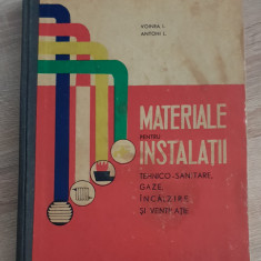 Materiale pentru instalații tehnico-sanitare, gaze, încălzire... Manual (1967)