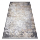 Covor LUCE 84 modern ornament vintage - structural gri / muştar, 154x220 cm