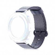 Curea material textil, compatibila Seiko Skx007, telescoape Quick Release, 22mm, Negru/Argintiu