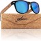 Ochelari de soare polarizati din lemn Glozzi, UV400, unisex - SECOND
