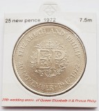 1841 Marea Britanie UK Anglia 25 new pence 1972 Silver Wedding km 917