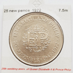 1841 Marea Britanie UK Anglia 25 new pence 1972 Silver Wedding km 917
