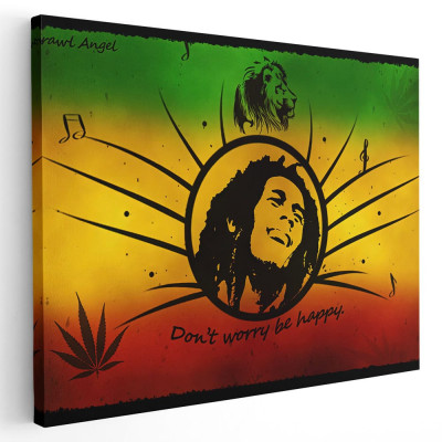 Tablou afis Bob Marley cantaret 2307 Tablou canvas pe panza CU RAMA 20x30 cm foto