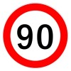 Autocolant limitator viteza 90km/h - &Oslash;13cm Garage AutoRide