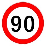 Autocolant limitator viteza 90km/h - &Oslash;13cm Garage AutoRide