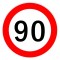 Autocolant limitator viteza 90km/h - &Oslash;13cm Garage AutoRide