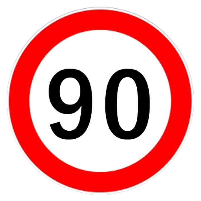 Autocolant limitator viteza 90km/h - &Oslash;13cm Garage AutoRide