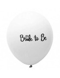 Set 10 baloane latex albe BRIDE TO BE