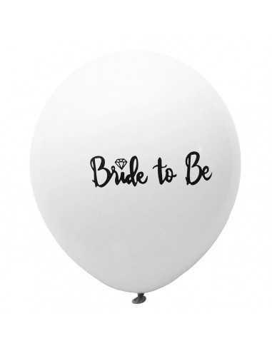 Set 10 baloane latex albe BRIDE TO BE