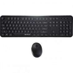 Kit Tastatura + Mouse Retro Dark 9900BK Serioux Black foto