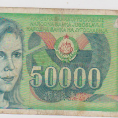 BANCNOTA 50000 DINARI 1 V 1988 JUGOSLAVIA