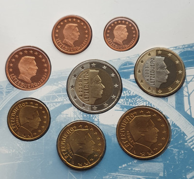 M01 Luxembourg set monetarie 8 monede 2003 Euro Adolph Brucke foto