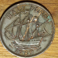 Marea Britanie - moneda de colectie - 1/2 half penny 1957 - Elisabeta -superba !