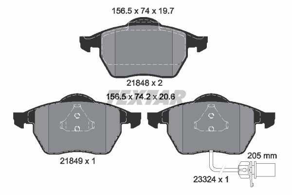 TEXTAR 2184903 Q+ set placute frana,frana disc