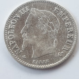 Franța 20 centimes 1867 A /Paris argint Napoleon lll, Europa