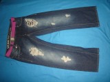 Cumpara ieftin Blugi Barbati cu Rupturi W36 + Curea Originala, Talie 45cm, Lungime 93cm, Inchidere Nasturi, Second Hand