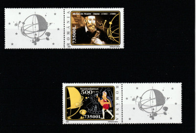 Romania 2003-500 de ani de la nasterea lui Nostradamus,serie 2 val.vignete,MNH foto