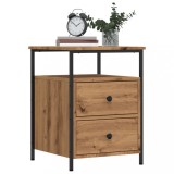 Gossi noptiere, 2 buc., stejar artizanal, 44x45x60 cm, lemn prelucrat
