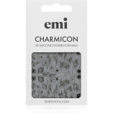 Emi Charmicon Black Flowers folii autocolante pentru unghii 3D #176 1 buc
