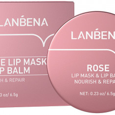 Balsam de Buze, Lanbena, Rose Lip Mask, Efect Nutritiv si Reparator, Aroma Trandafir, 6.5gr